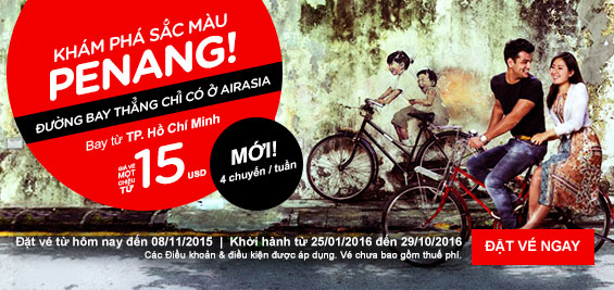 Vé máy bay Air Asia đi Penang giá rẻ